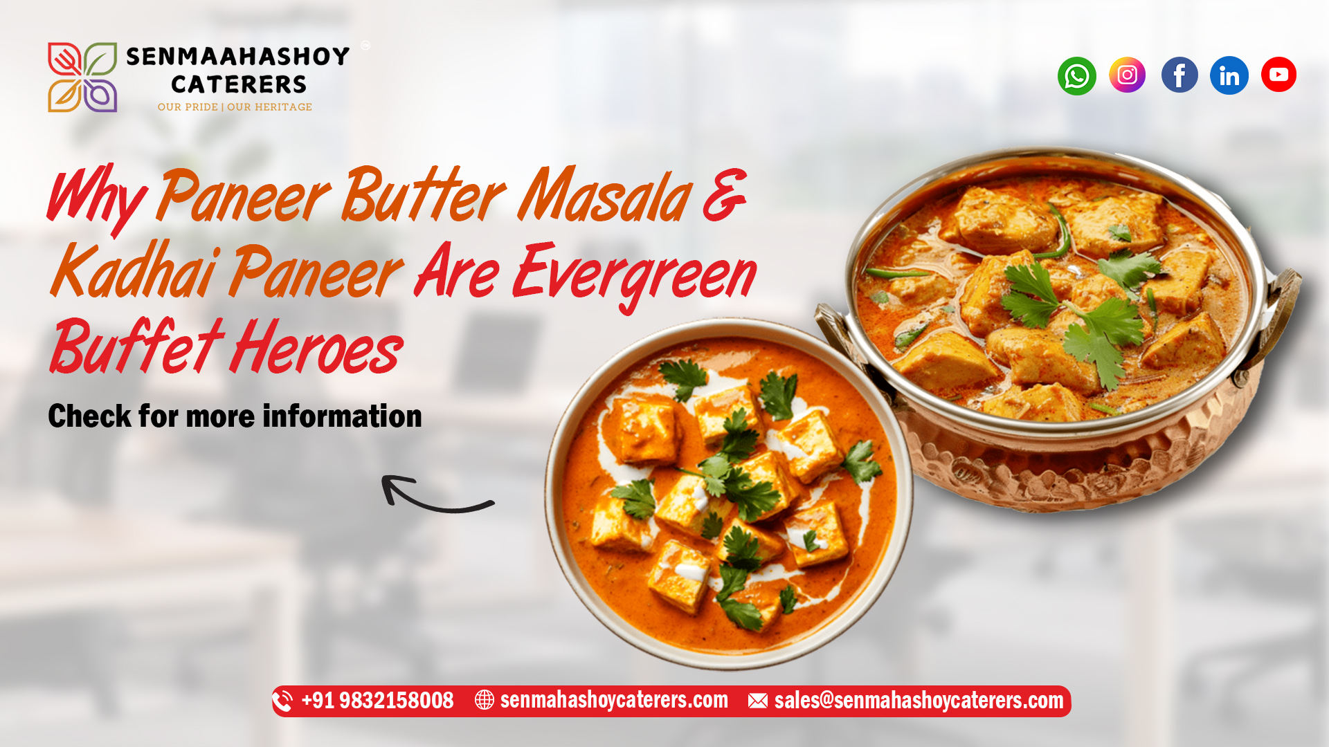 Paneer Butter Masala & Kadhai Paneer Kolkata Buffets